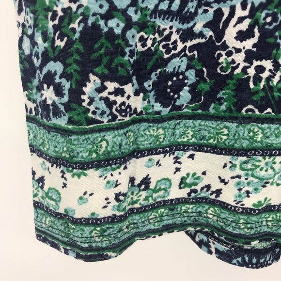 Lucky Brand green blue floral button front top #A3 - Picture 5 of 8